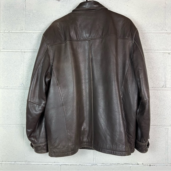 Jos. A Bank Signature collection Men’s brown leather Jacket size Large - Picture 2 of 8